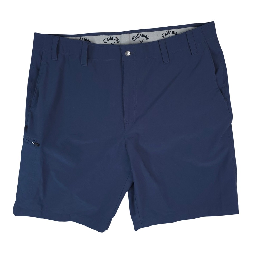 Callaway Golf Shorts Men 40x10.5 Blue Stretch Performance Zipper Pocket Athletic